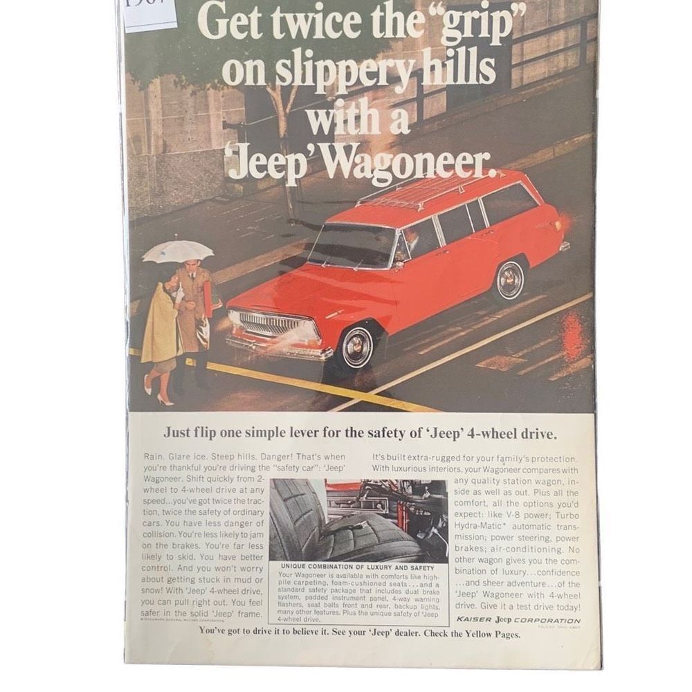 Vintage 1967 Jeep Wagoneer Twice the Grip Advertisement Ad Advertisimg